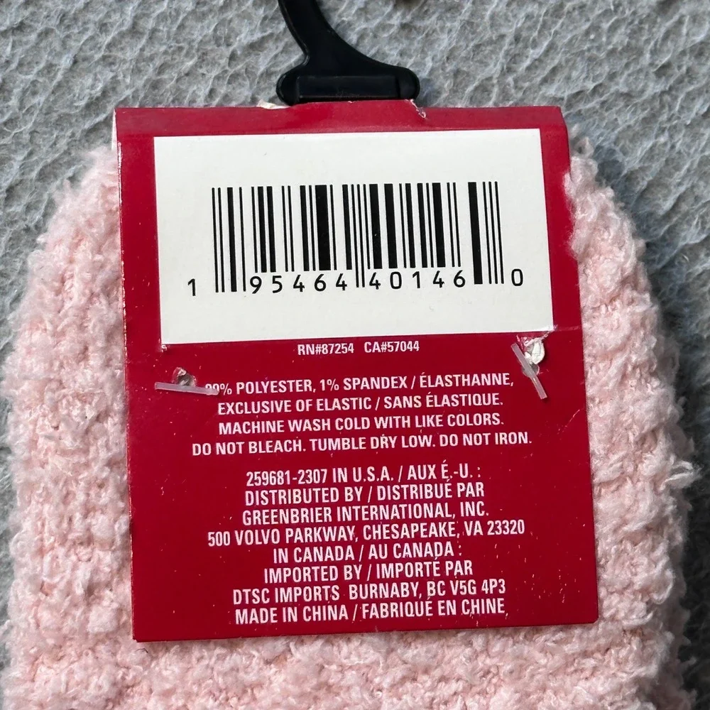 Snugadoo Socks Womens 5-9 Pink Aloe Infused Fuzzy Crew Soft Cozy Loungewear